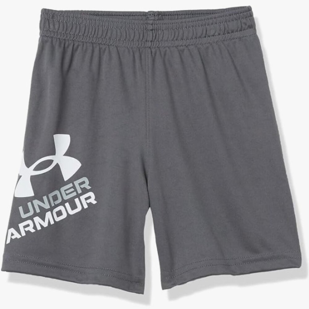 Boys Size 5 Under Armour Kids Prototype Logo Shorts, Gray, Like New